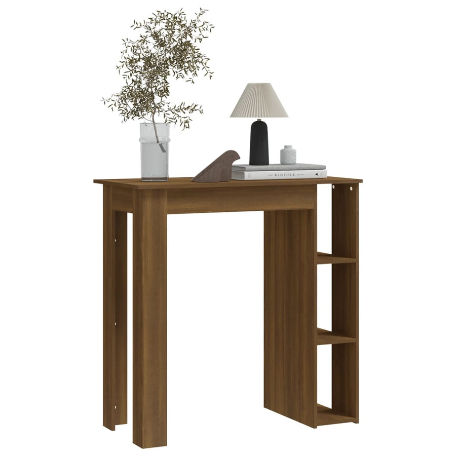 Bartafel Met Schap 102X50X103,5 Cm Spaanplaat Bruin Eikenkleur Bruineiken