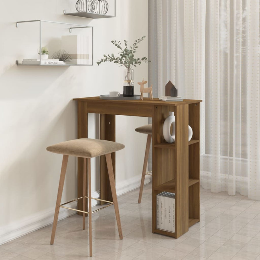 Bartafel Met Schap 102X50X103,5 Cm Spaanplaat Bruin Eikenkleur Bruineiken