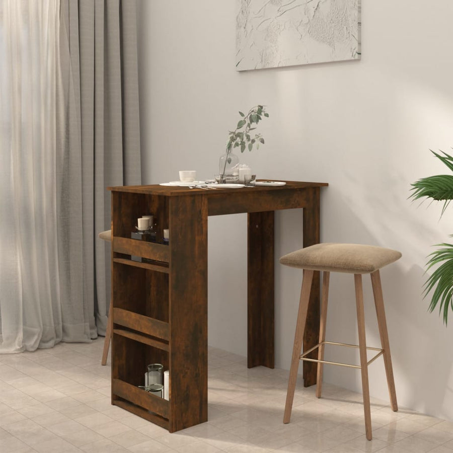 Bartafel Met Opbergrek 02X50X03,5Cm Spaanplaat 1 Gerookt eiken