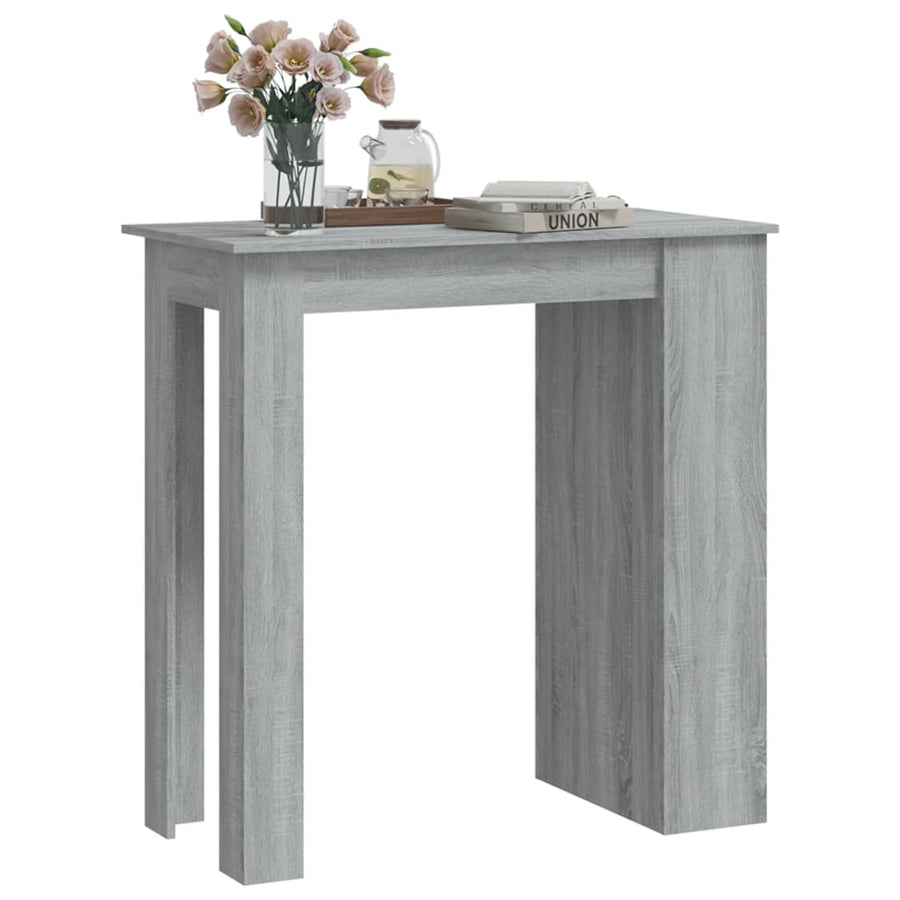Bartafel Met Opbergrek 02X50X03,5 Cm Spaanplaat Grijs sonoma