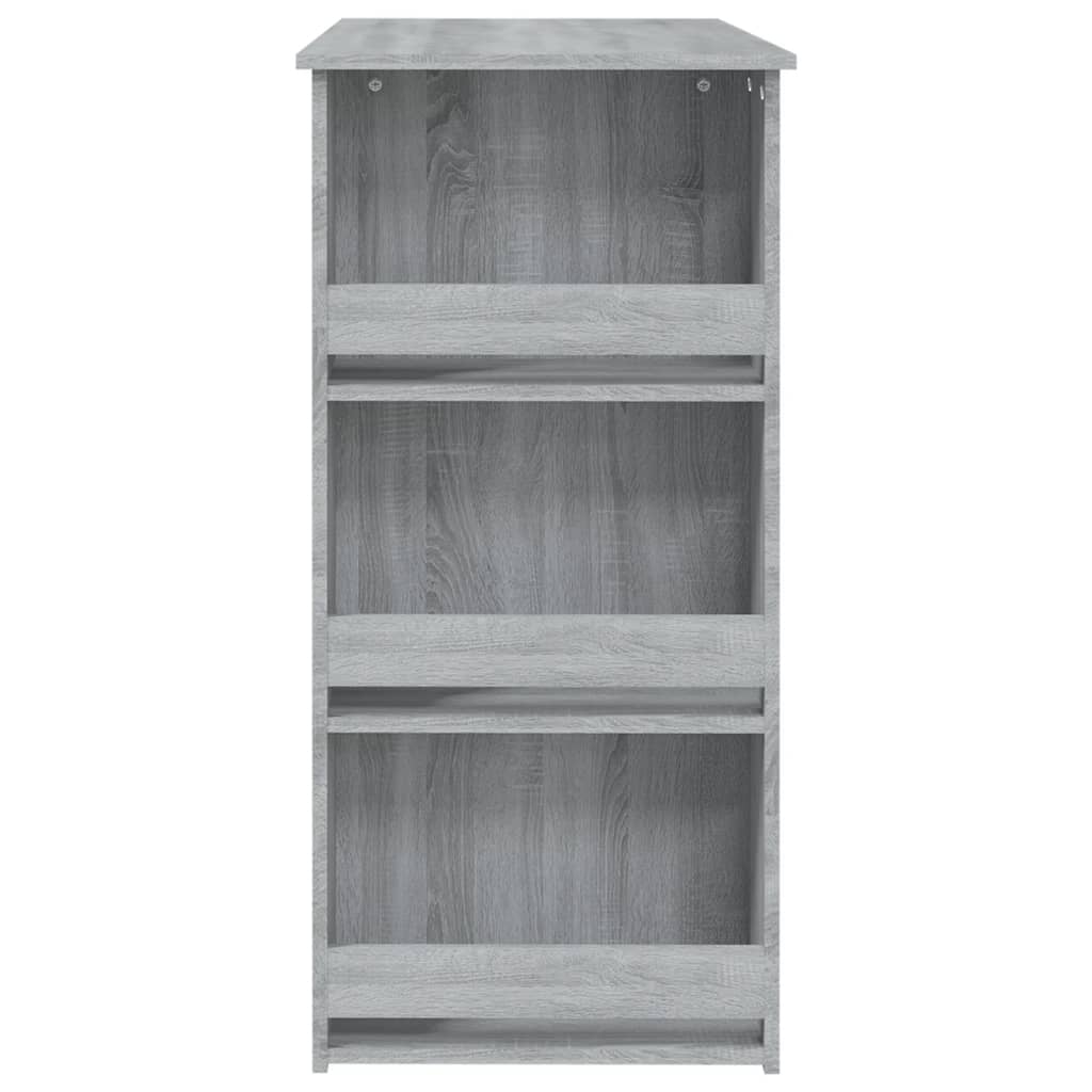 Bartafel Met Opbergrek 02X50X03,5 Cm Spaanplaat Grijs sonoma