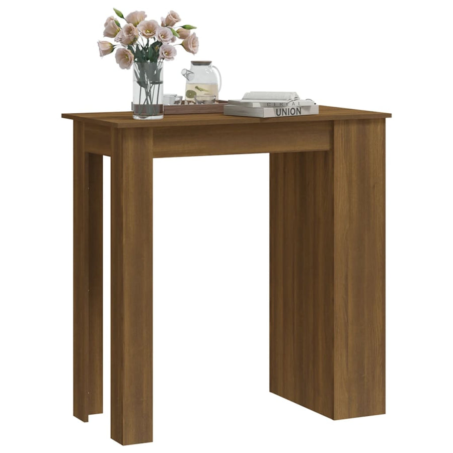 Bartafel Met Opbergrek 102X50X103,5 Cm Bewerkt Hout Bruin Eiken bruin eikenkleur