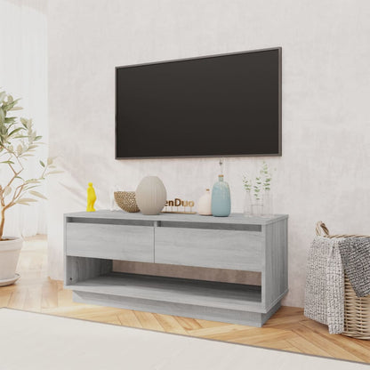 Tv-Meubel 02X4X44 Cm Spaanplaat Eikenkleurig Grijs sonoma
