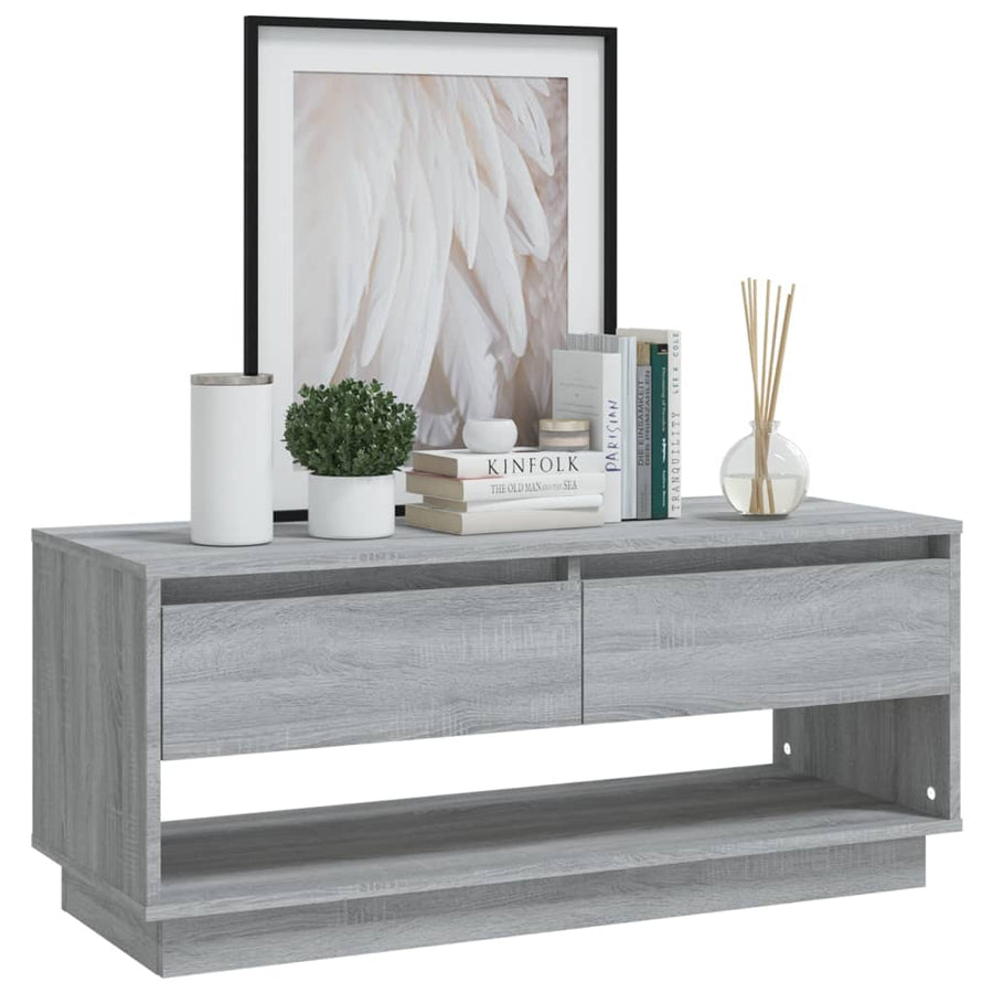 Tv-Meubel 02X4X44 Cm Spaanplaat Eikenkleurig Grijs sonoma