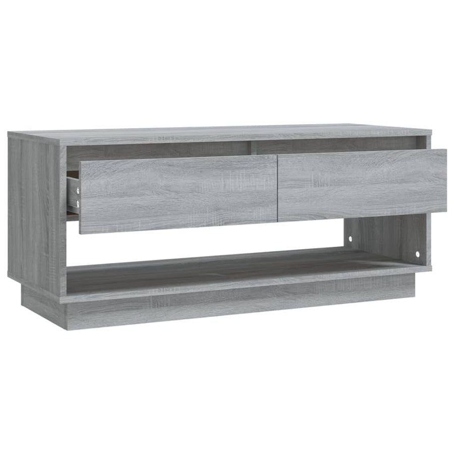 Tv-Meubel 02X4X44 Cm Spaanplaat Eikenkleurig Grijs sonoma