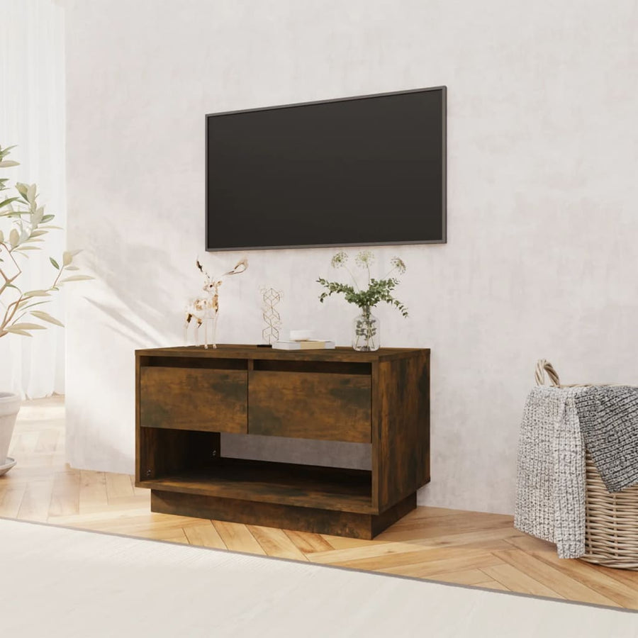 Tv-Meubel 70X4X44 Cm Spaanplaat Kleurig Gerookt eiken