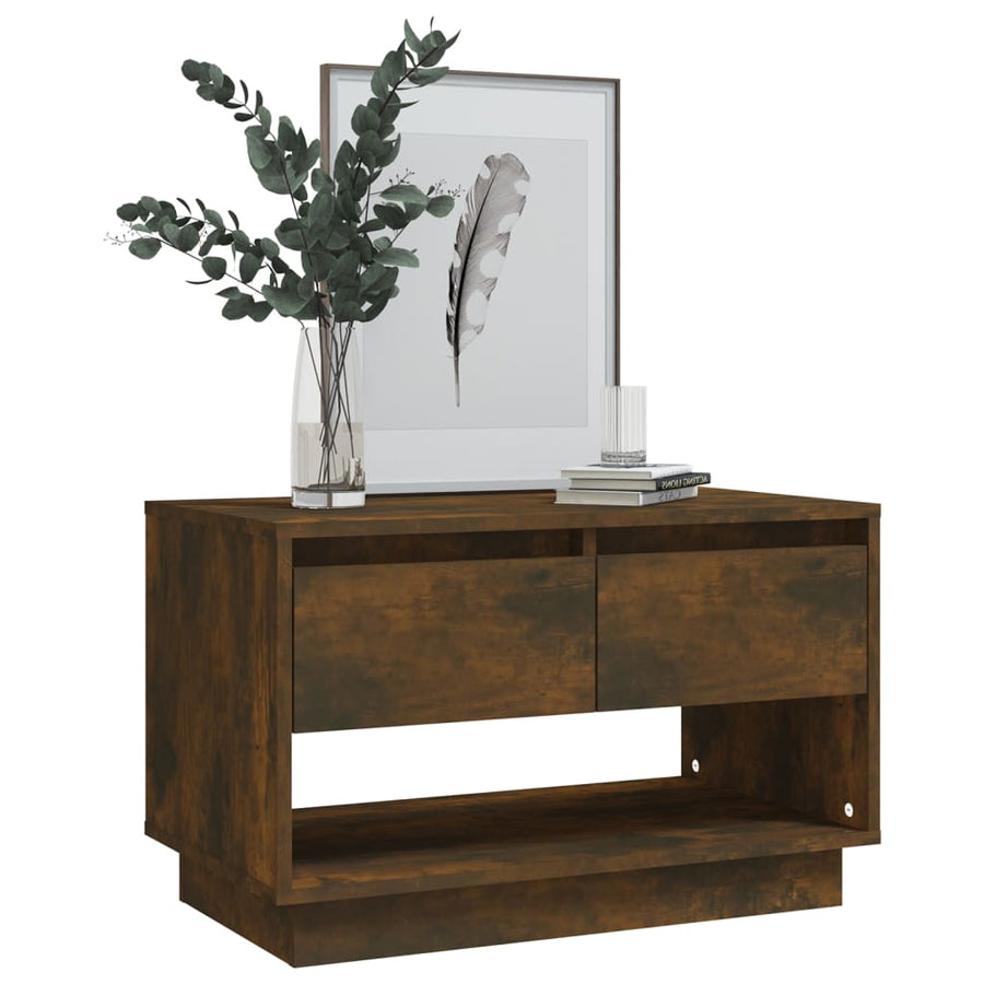 Tv-Meubel 70X4X44 Cm Spaanplaat Kleurig Gerookt eiken