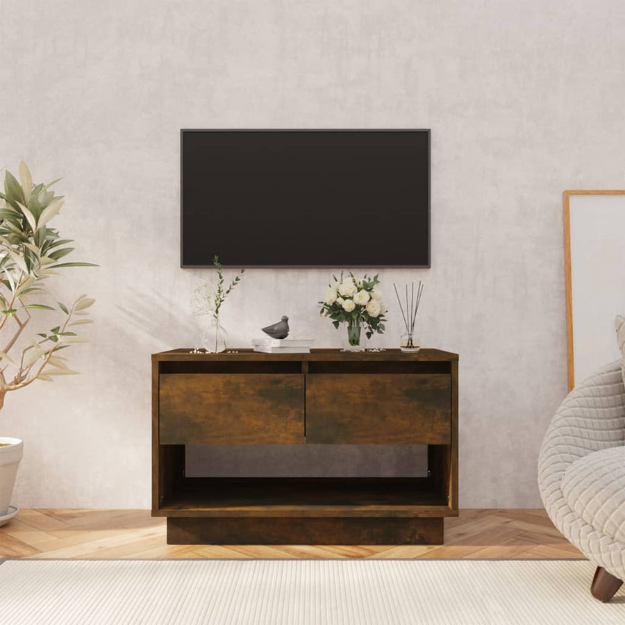 Tv-Meubel 70X4X44 Cm Spaanplaat Kleurig Gerookt eiken