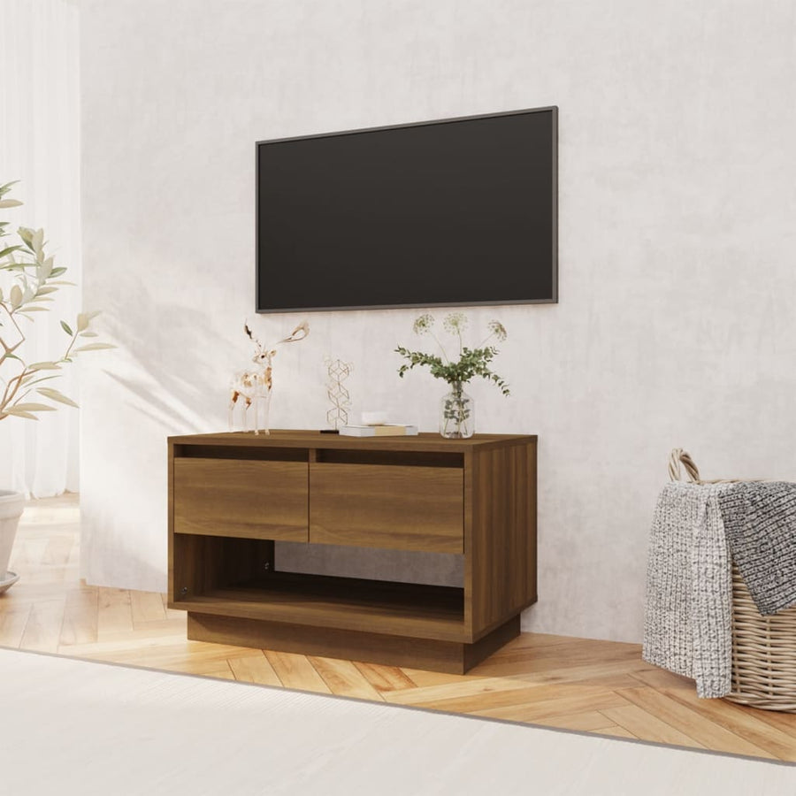 Tv-Meubel 70X4X44 Cm Spaanplaat Kleurig Bruineiken