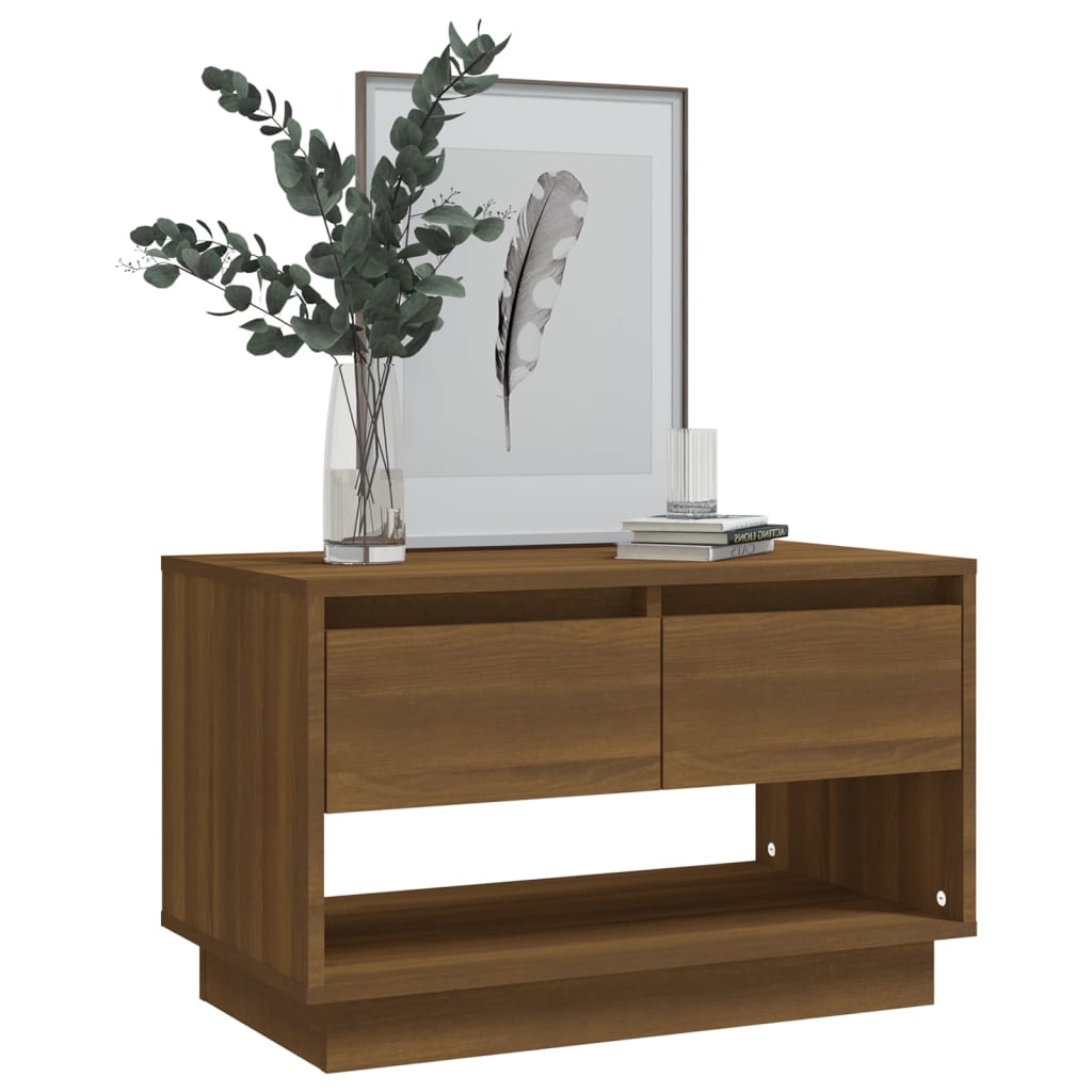 Tv-Meubel 70X4X44 Cm Spaanplaat Kleurig Bruineiken