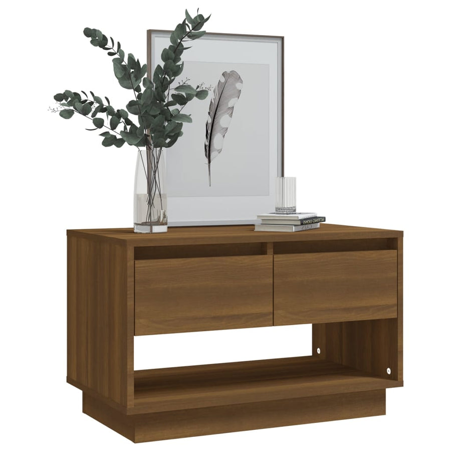 Tv-Meubel 70X4X44 Cm Spaanplaat Kleurig Bruineiken