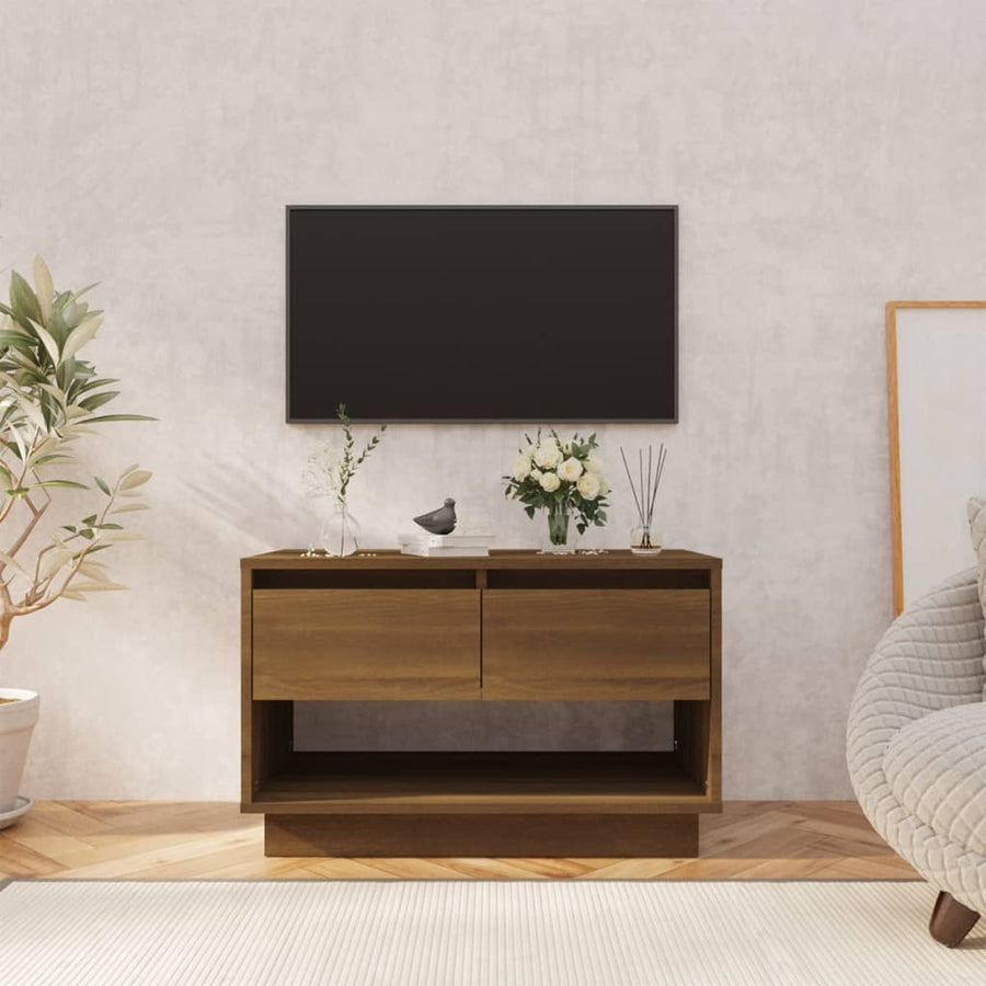Tv-Meubel 70X4X44 Cm Spaanplaat Kleurig Bruineiken