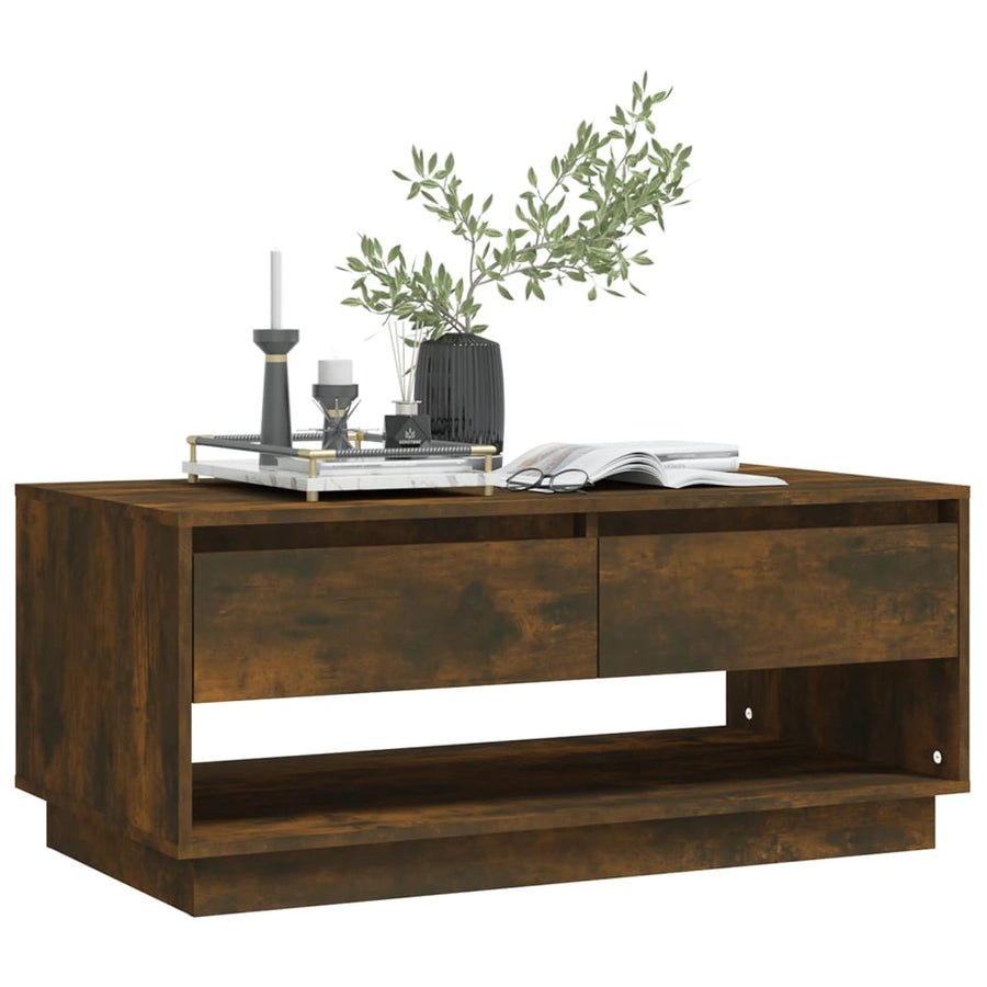 Salontafel 02,5X55X44 Cm Spaanplaat Kleurig Gerookt eiken