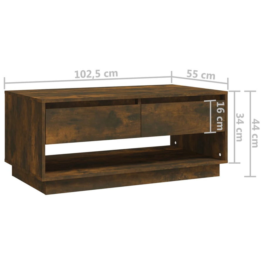 Salontafel 02,5X55X44 Cm Spaanplaat Kleurig Gerookt eiken