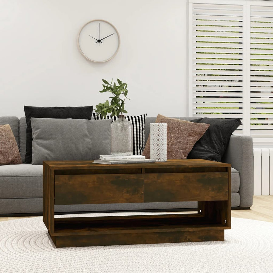 Salontafel 02,5X55X44 Cm Spaanplaat Kleurig Gerookt eiken