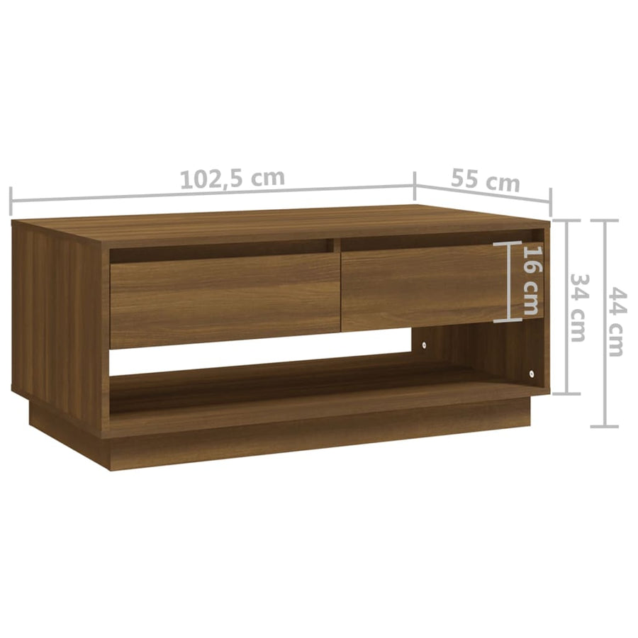Salontafel 02,5X55X44 Cm Spaanplaat Ig bruin eikenkleur