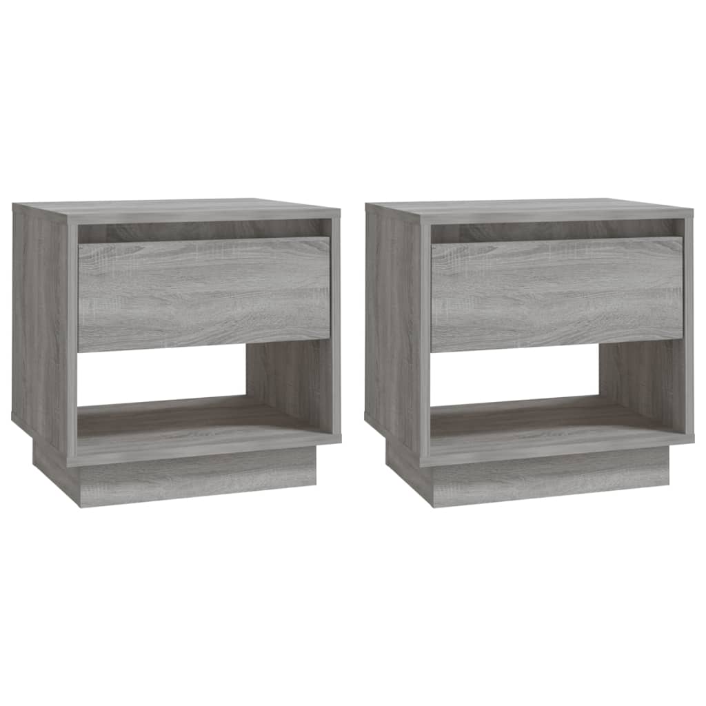 Nachtkastjes 45X34X44 Cm Spaanplaat Eiken 2 Grijs sonoma