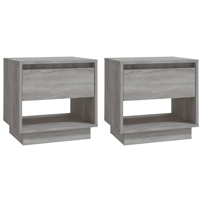 Nachtkastjes 45X34X44 Cm Spaanplaat Eiken 2 Grijs sonoma