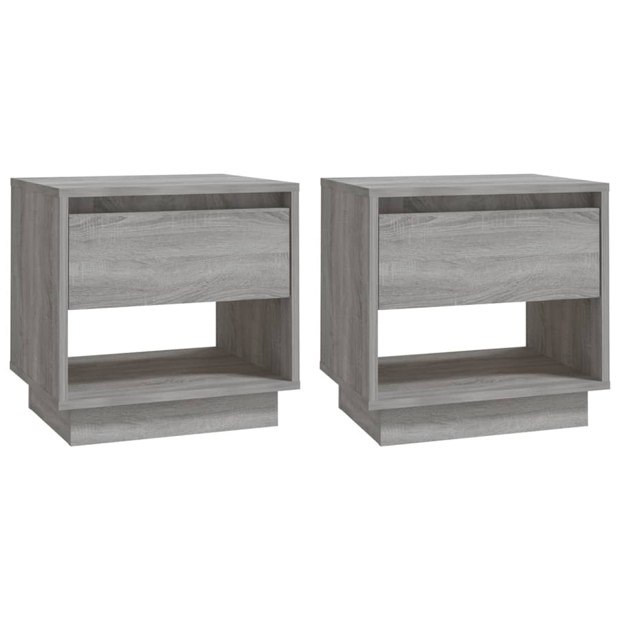 Nachtkastjes 45X34X44 Cm Spaanplaat Eiken 2 Grijs sonoma