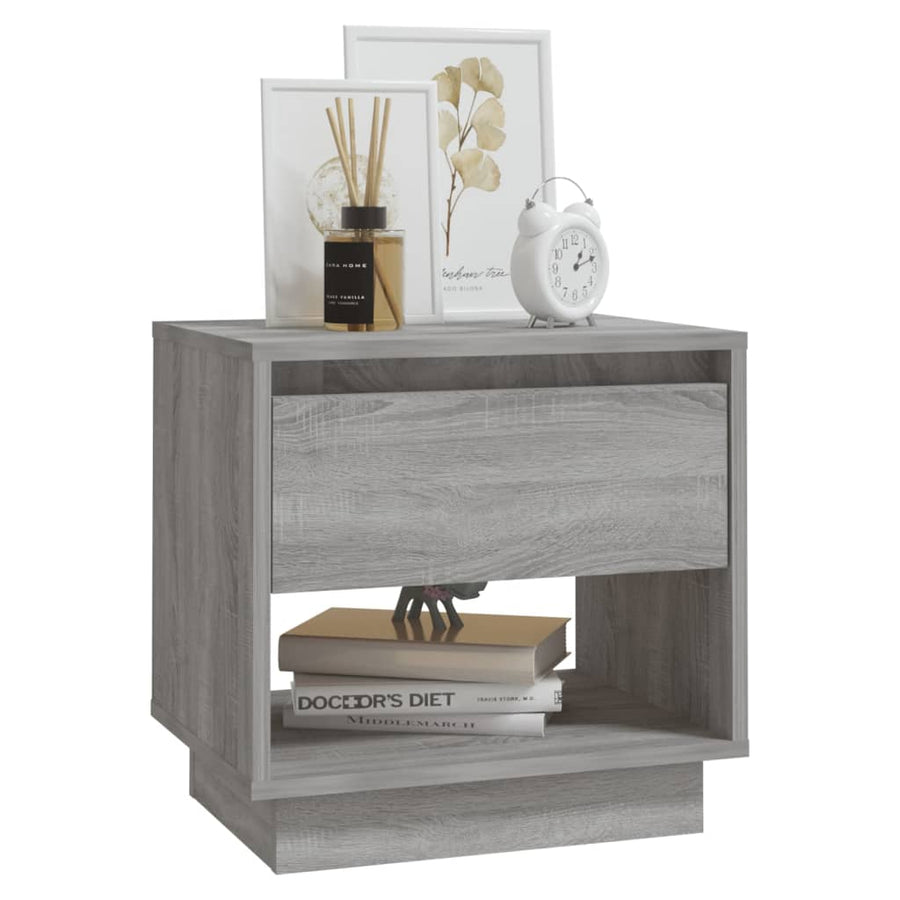 Nachtkastjes 45X34X44 Cm Spaanplaat Eiken 2 Grijs sonoma