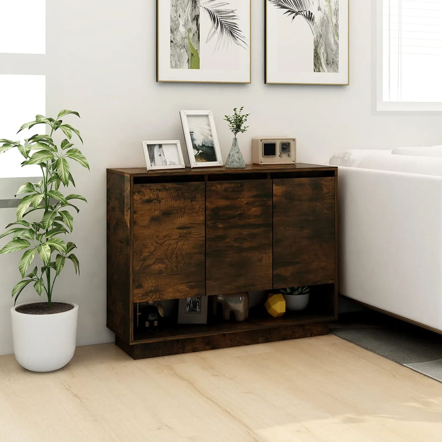 Dressoir 97X3X75 Cm Spaanplaat Kleurig Gerookt eiken