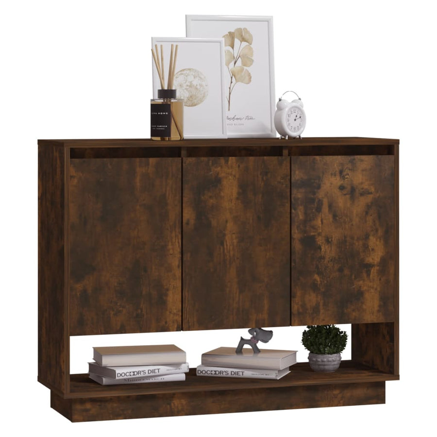 Dressoir 97X3X75 Cm Spaanplaat Kleurig Gerookt eiken