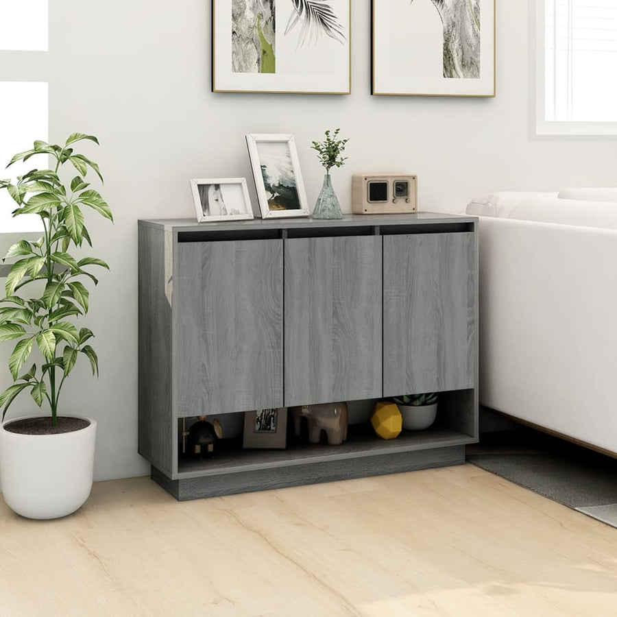 Dressoir 97X3X75 Cm Spaanplaat Eikenkleurig Grijs sonoma