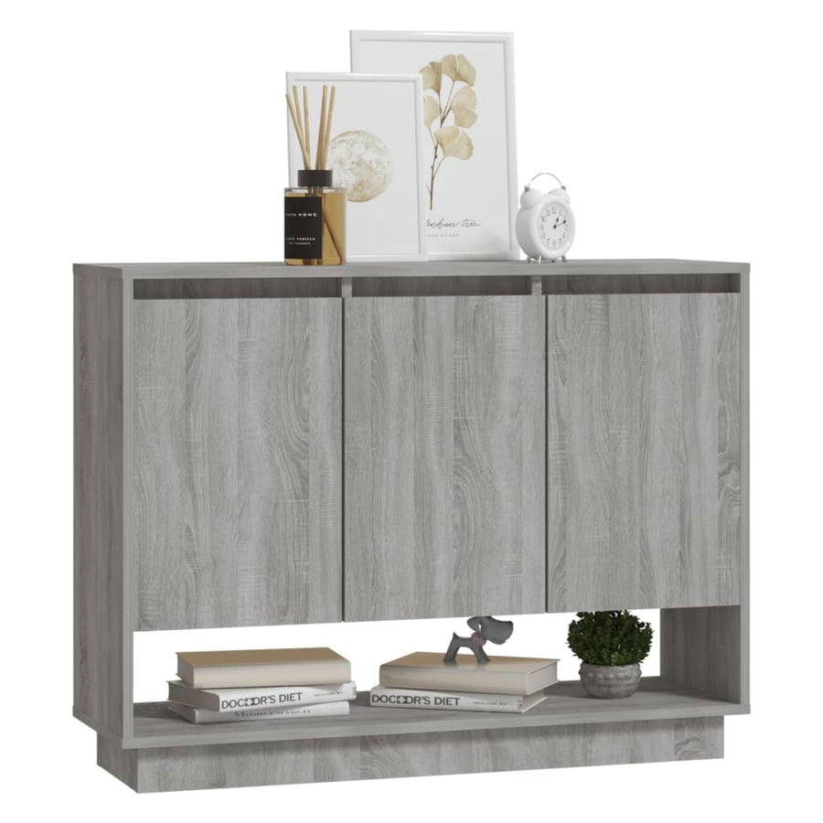 Dressoir 97X3X75 Cm Spaanplaat Eikenkleurig Grijs sonoma