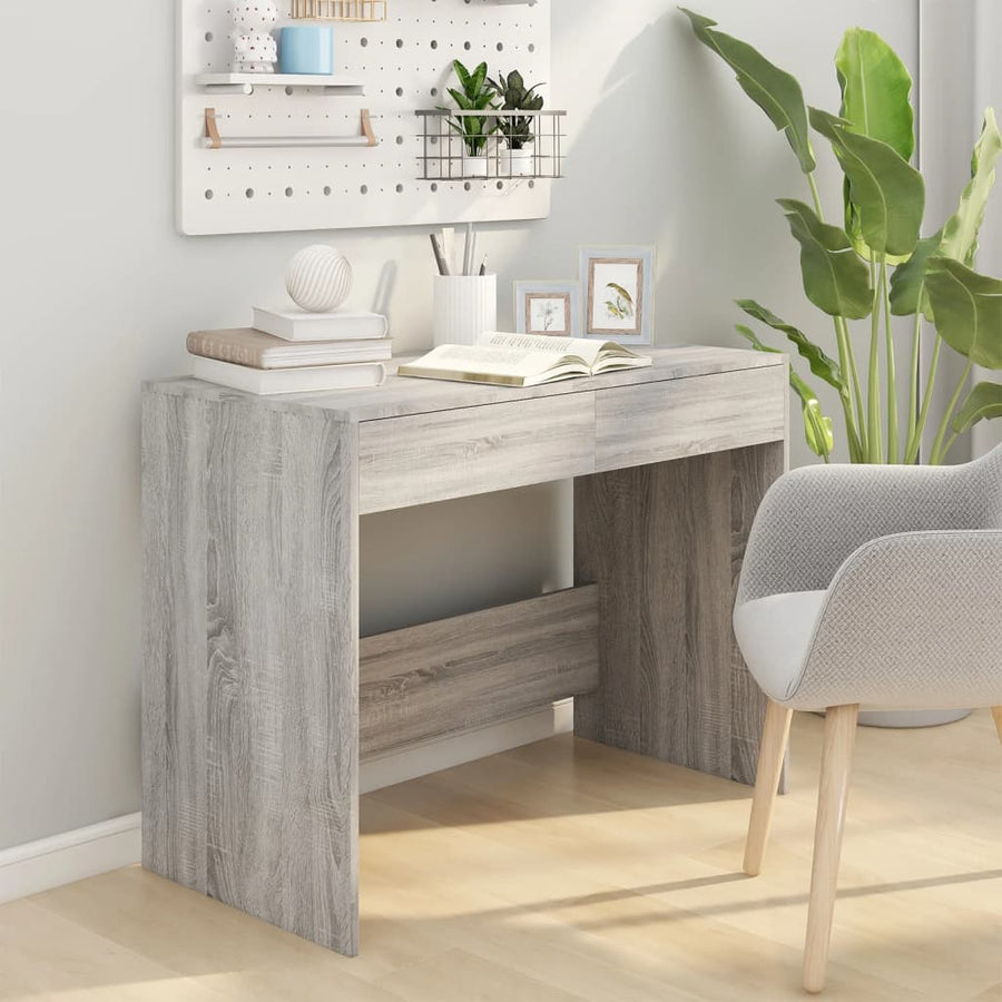 Bureau 101X50X76,5 Cm Spaanplaat Eikenkleurig Grijs sonoma