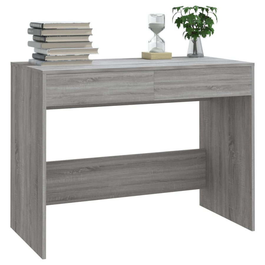 Bureau 101X50X76,5 Cm Spaanplaat Eikenkleurig Grijs sonoma