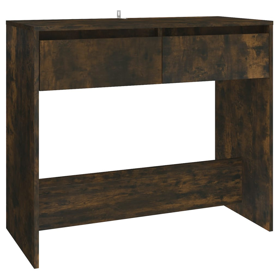 Wandtafel 89X4X76,5 Cm Staal Gerook Eikenkleurig Gerookt eiken