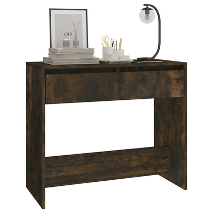 Wandtafel 89X4X76,5 Cm Staal Gerook Eikenkleurig Gerookt eiken