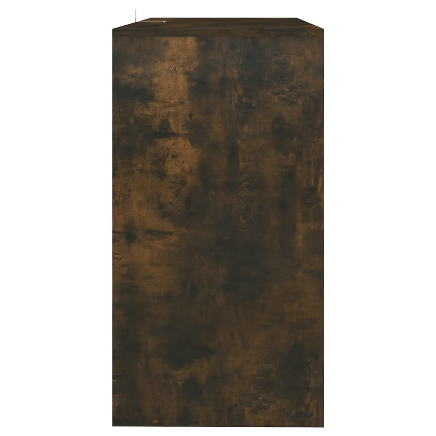 Wandtafel 89X4X76,5 Cm Staal Gerook Eikenkleurig Gerookt eiken