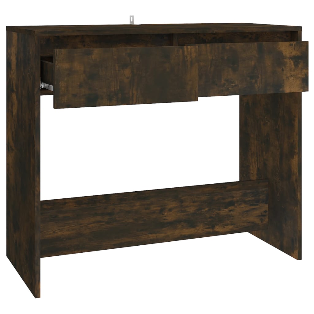 Wandtafel 89X4X76,5 Cm Staal Gerook Eikenkleurig Gerookt eiken