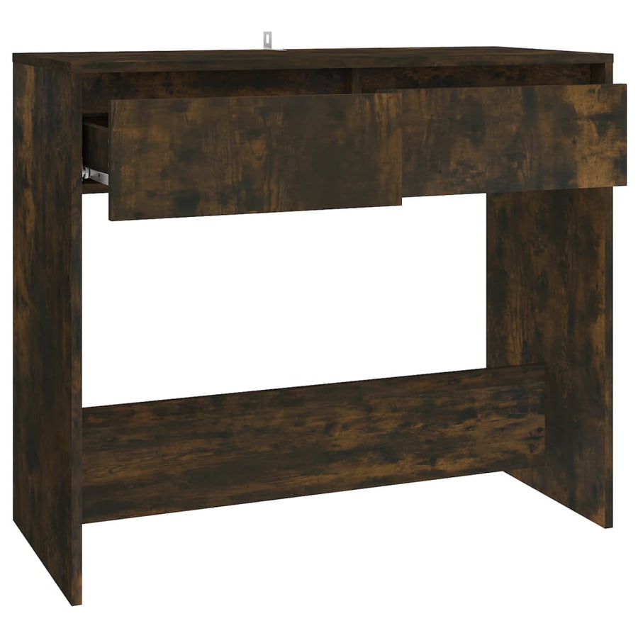 Wandtafel 89X4X76,5 Cm Staal Gerook Eikenkleurig Gerookt eiken