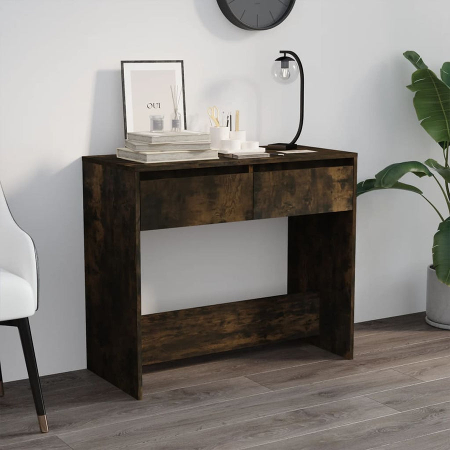 Wandtafel 89X4X76,5 Cm Staal Gerook Eikenkleurig Gerookt eiken
