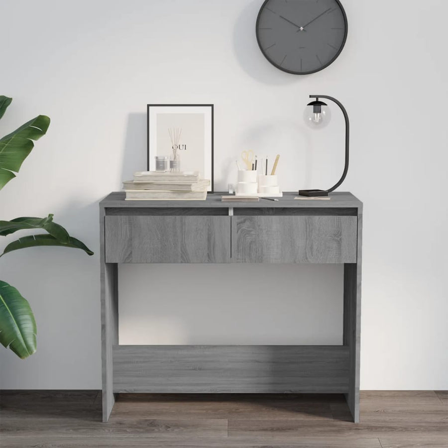 Wandtafel 89X4X76,5 Cm Staal Eikenkleurig Grijs sonoma