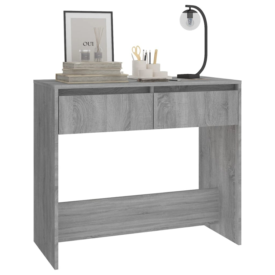 Wandtafel 89X4X76,5 Cm Staal Eikenkleurig Grijs sonoma