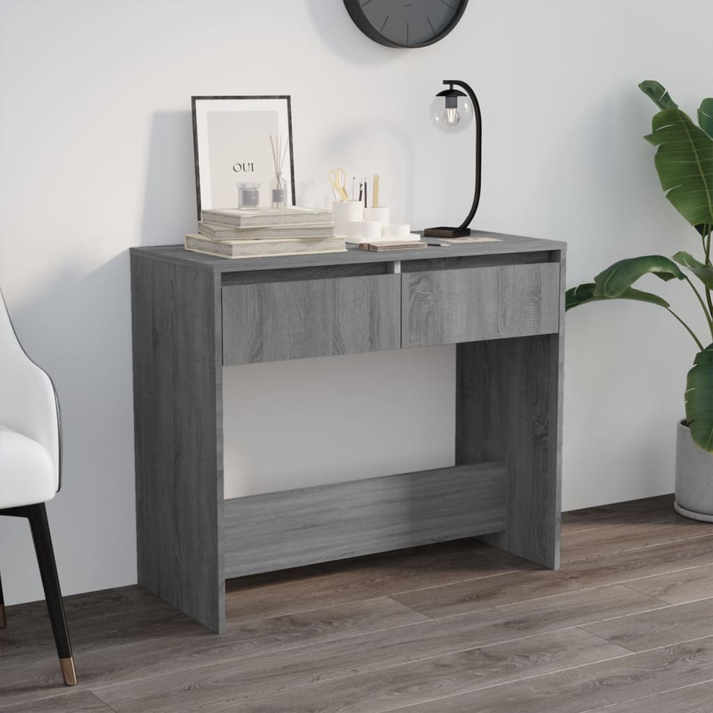 Wandtafel 89X4X76,5 Cm Staal Eikenkleurig Grijs sonoma