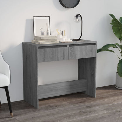 Wandtafel 89X4X76,5 Cm Staal Eikenkleurig Grijs sonoma