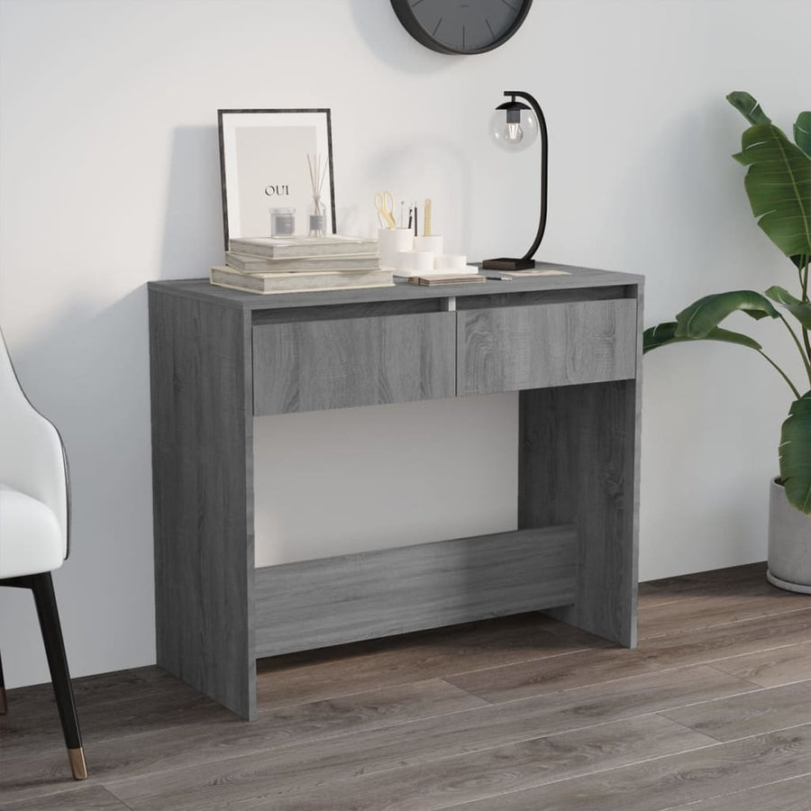 Wandtafel 89X4X76,5 Cm Staal Eikenkleurig Grijs sonoma