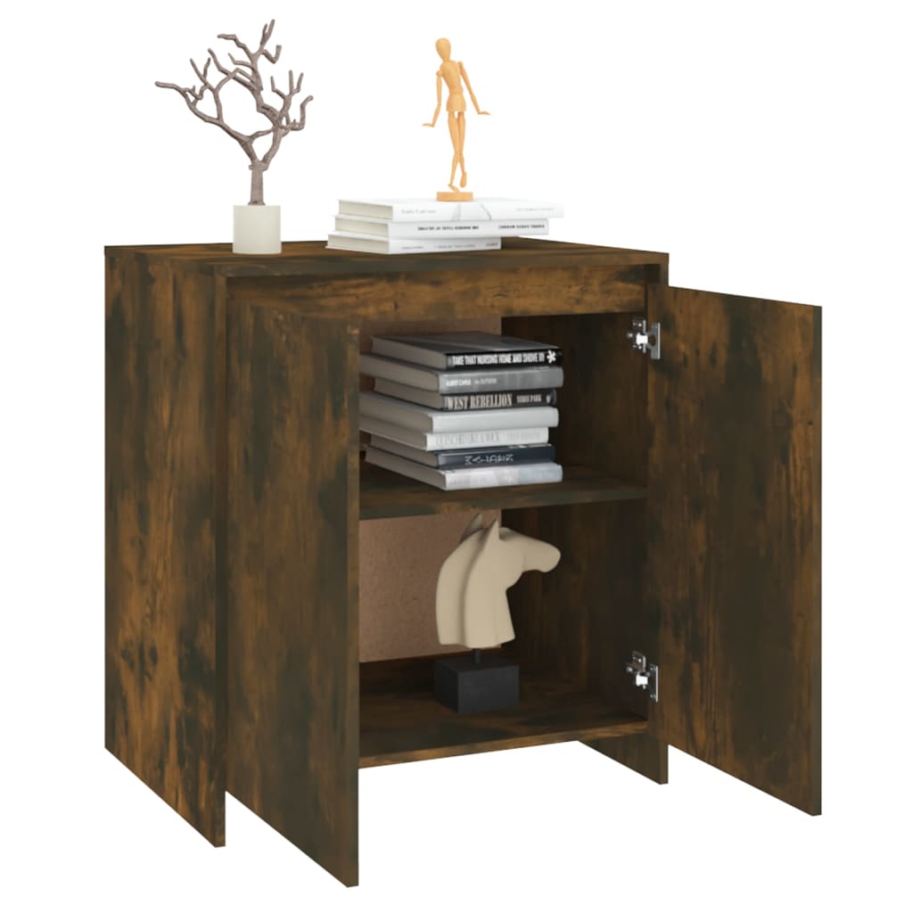 Dressoir 70X4X75 Cm Bewerkt Hout Kleurig Gerookt eiken
