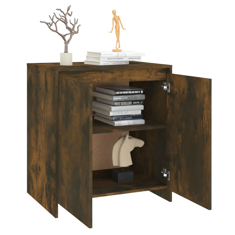 Dressoir 70X4X75 Cm Bewerkt Hout Kleurig Gerookt eiken