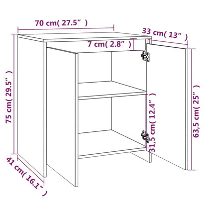 Dressoir 70X4X75 Cm Bewerkt Hout Eikenkleurig Grijs sonoma