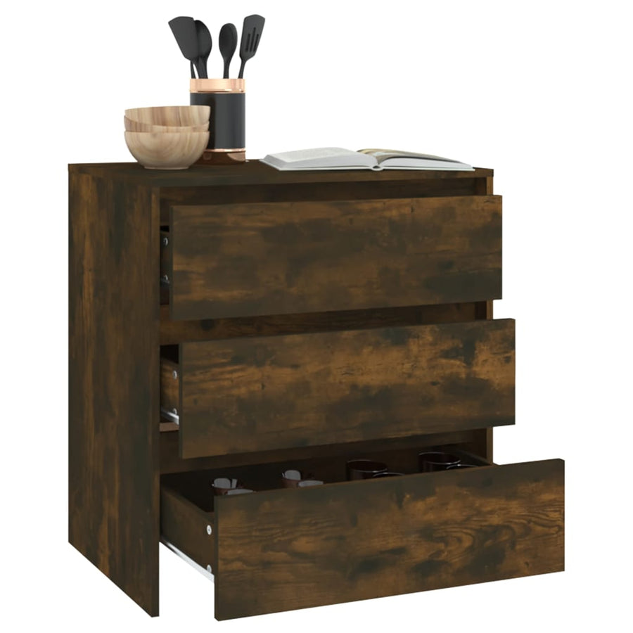 Dressoir 70X4X75 Cm Spaanplaat Kleurig Gerookt eiken