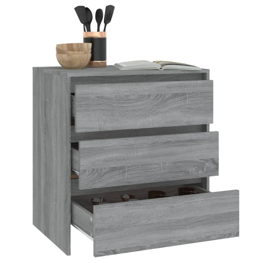 Dressoir 70X4X75 Cm Spaanplaat Eikenkleurig Grijs sonoma