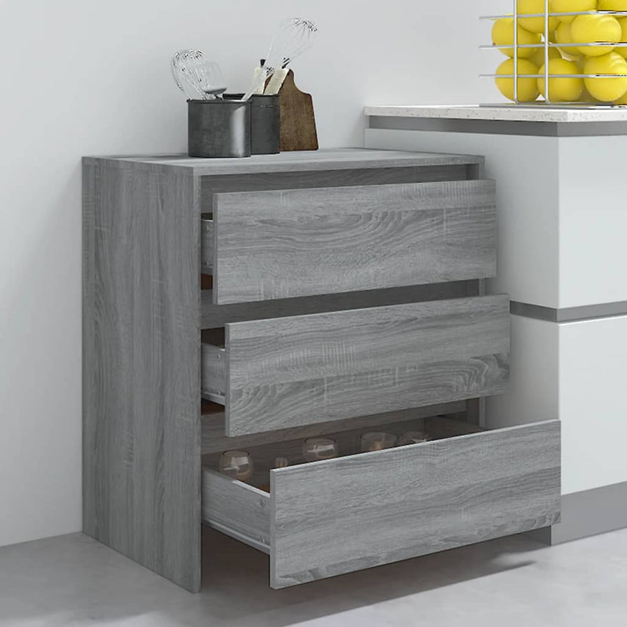 Dressoir 70X4X75 Cm Spaanplaat Eikenkleurig Grijs sonoma