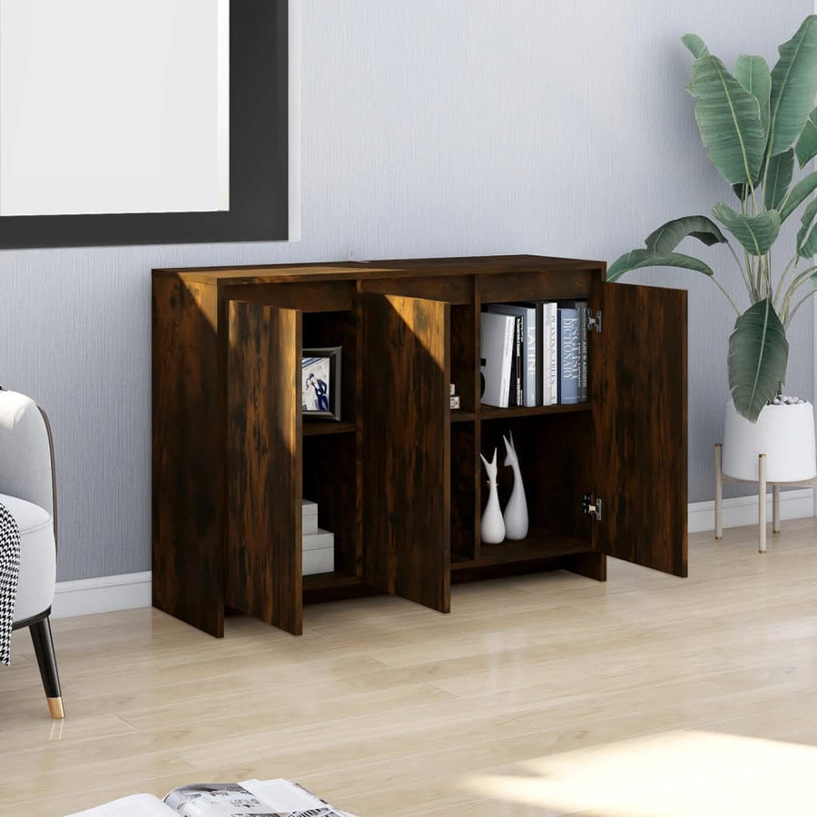 Dressoir 02X33X75 Cm Spaanplaat Kleurig Gerookt eiken