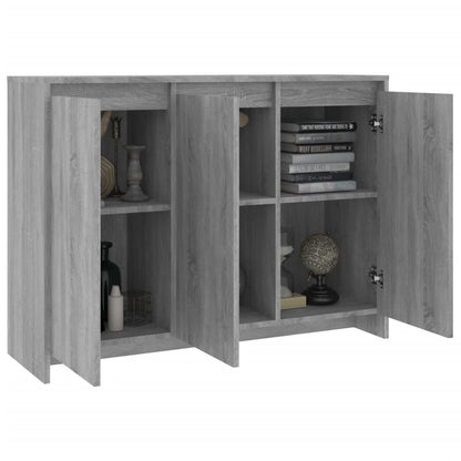 Dressoir 02X33X75 Cm Spaanplaat Eikenkleurig Grijs sonoma