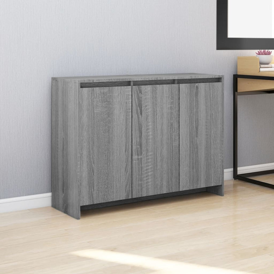Dressoir 02X33X75 Cm Spaanplaat Eikenkleurig Grijs sonoma